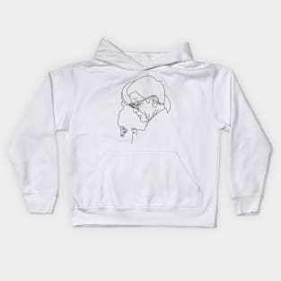 Pier Paolo Pasolini minimal line drawing Kids Hoodie